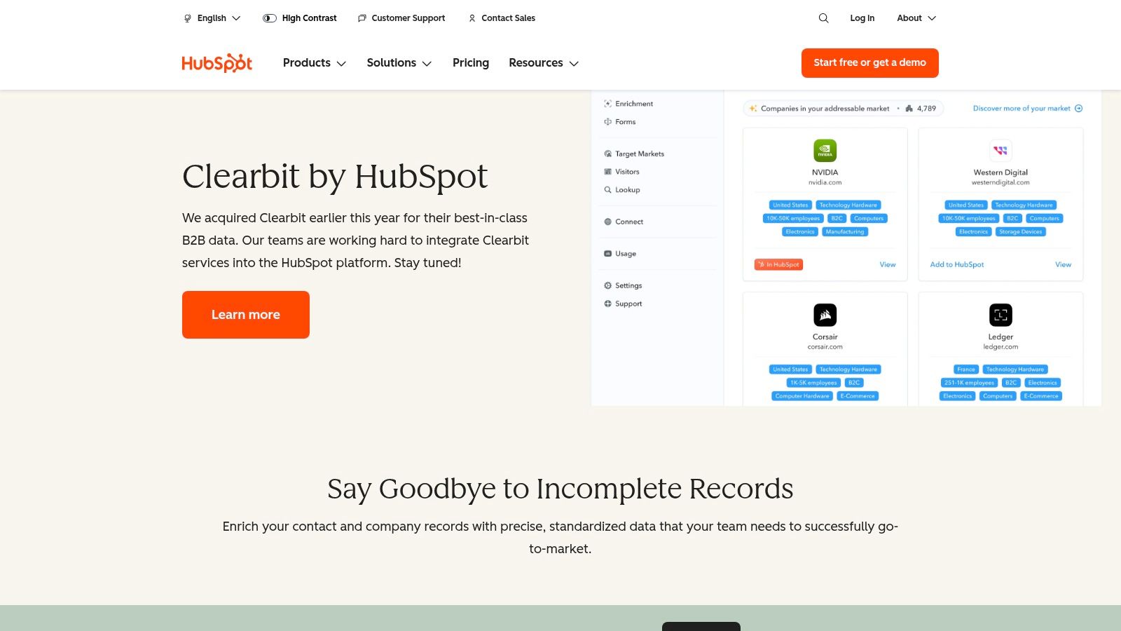 Clearbit by HubSpot