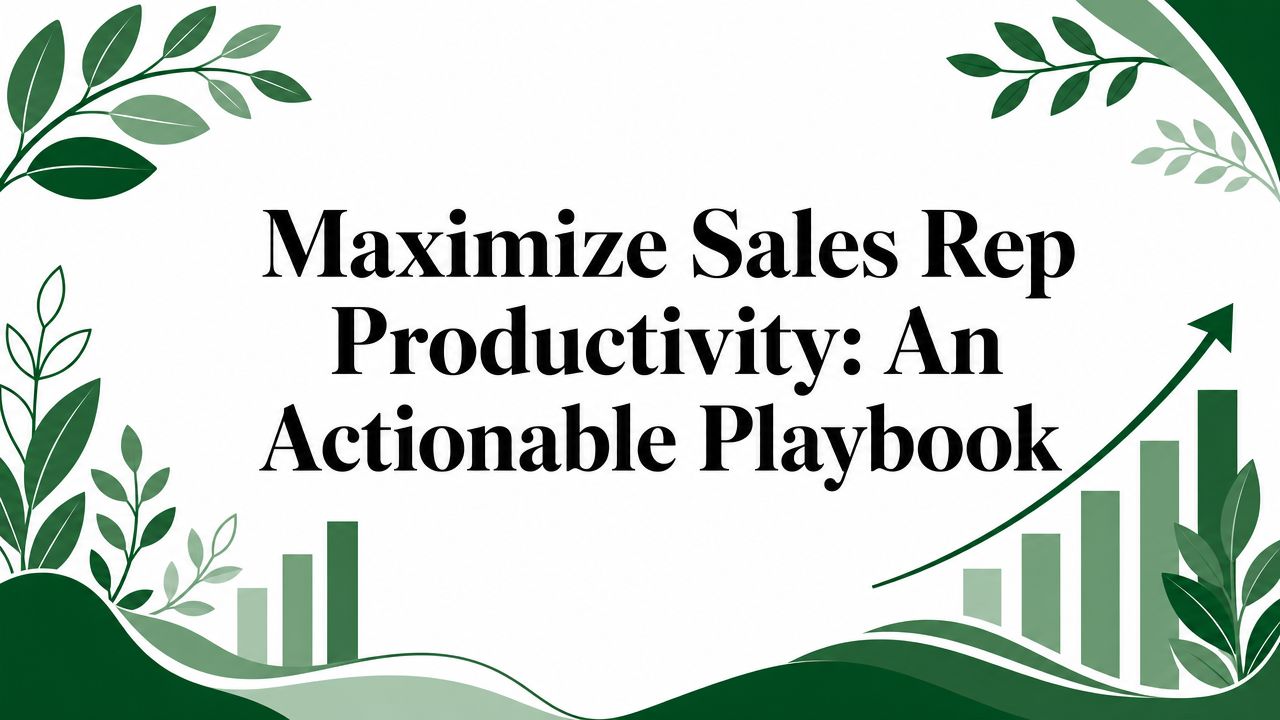 Maximize Sales Rep Productivity: An Actionable Playbook
